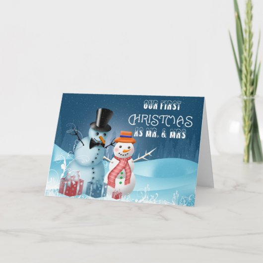 Unsere ersten Weihnachten als Herr. & Mrs. Note (Vorderseite)