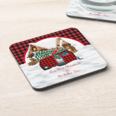 Unsere ersten Weihnachten als Herr. & Mrs. Ornamen Getränkeuntersetzer (Linke Seite)