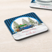 Unsere ersten Weihnachten als Herr. & Mrs. Ornamen Getränkeuntersetzer (Linke Seite)