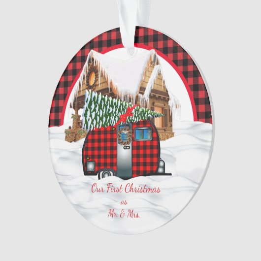 Unsere ersten Weihnachten als Herr. & Mrs. Ornament (Vorderseite)