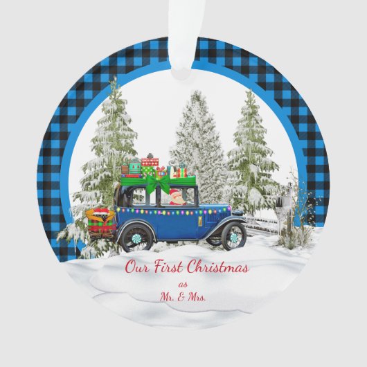 Unsere ersten Weihnachten als Herr. & Mrs. Ornament (Vorderseite)