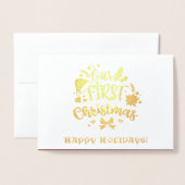 Unsere ersten Weihnachten als Herr. & Mrs. Real Go Folienkarte (Vorderseite mit Umschlag)