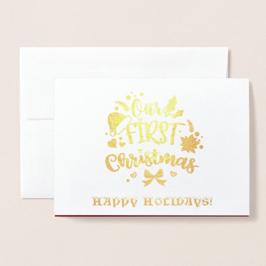 Unsere ersten Weihnachten als Herr. & Mrs. Real Go Folienkarte (Vorderseite mit Umschlag)