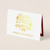 Unsere ersten Weihnachten als Herr. & Mrs. Real Go Folienkarte (Vorderseite)