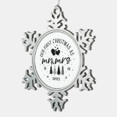 Unsere ersten Weihnachten als Herr. & Mrs. Schneeflocken Zinn-Ornament (Rechts)