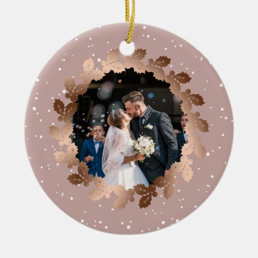 Unsere ersten Weihnachten als Herr. & Mrs. wedding Keramik Ornament (Vorne)