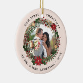 Unsere ersten Weihnachten als Herr. & Mrs. wedding Keramik Ornament (Rechts)