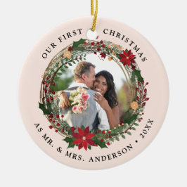 Unsere ersten Weihnachten als Herr. & Mrs. wedding Keramik Ornament