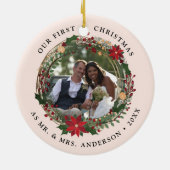 Unsere ersten Weihnachten als Herr. & Mrs. wedding Keramik Ornament (Hinten)