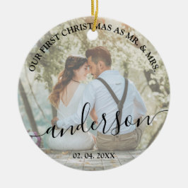 Unsere ersten Weihnachten als Herr. & Mrs. wedding Keramik Ornament