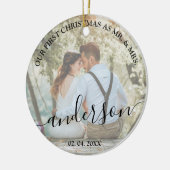 Unsere ersten Weihnachten als Herr. & Mrs. wedding Keramik Ornament (Links)