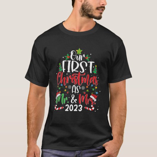 Unsere ersten Weihnachten als Herr und Frau 2023 M T-Shirt (Vorderseite)