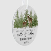 Unsere ersten Weihnachten als Herr und Frau Custom Ornament (Vorderseite)