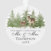 Unsere ersten Weihnachten als Herr und Frau Custom Ornament (Rückseite)