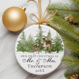 Unsere ersten Weihnachten als Herr und Frau Custom Ornament