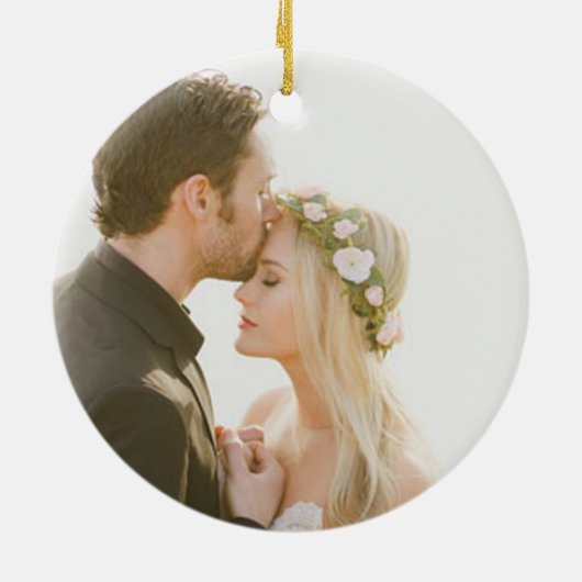 Unsere ersten Weihnachten als Herr und Frau Floral Keramik Ornament (Hinten)