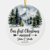 Unsere ersten Weihnachten als Herr und Frau Gift, Keramik Ornament (Vorne)