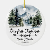 Unsere ersten Weihnachten als Herr und Frau Gift, Keramik Ornament (Hinten)