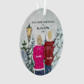Unsere ersten Weihnachten als Herr und Frau Holida Ornament (Vorderseite)