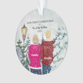 Unsere ersten Weihnachten als Herr und Frau Holida Ornament (Vorderseite)
