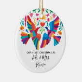 Unsere ersten Weihnachten als Herr und Frau. Keramik Ornament (Rechts)