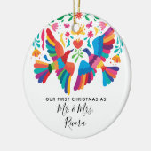 Unsere ersten Weihnachten als Herr und Frau. Keramik Ornament (Links)