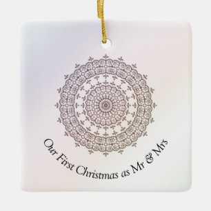 Unsere ersten Weihnachten als Herr und Frau. Keramikornament
