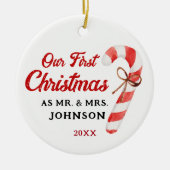 Unsere ersten Weihnachten als Herr und Frau Newlyw Keramik Ornament (Vorne)