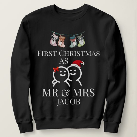 Unsere ersten Weihnachten als Herr und Frau Newlyw Sweatshirt (Design vorne)