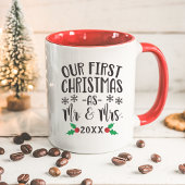 Unsere ersten Weihnachten als Herr und Frau Newlyw Tasse