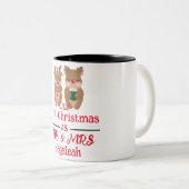 Unsere ersten Weihnachten als Herr und Frau Newlyw Zweifarbige Tasse (VorderseiteRechts)