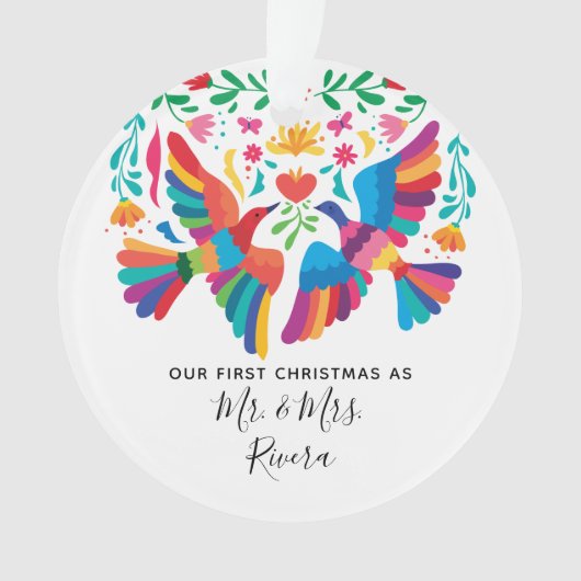 Unsere ersten Weihnachten als Herr und Frau. Ornament (Vorderseite)