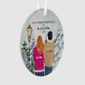 Unsere ersten Weihnachten als Herr und Frau. Ornament (Vorderseite)