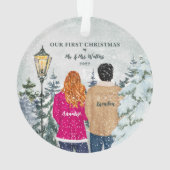 Unsere ersten Weihnachten als Herr und Frau. Ornament (Rückseite)