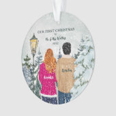 Unsere ersten Weihnachten als Herr und Frau. Ornament (Vorderseite)