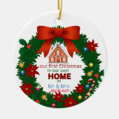Unsere ersten Weihnachten als Herr und Frau, Weihn Keramik Ornament (Vorne)