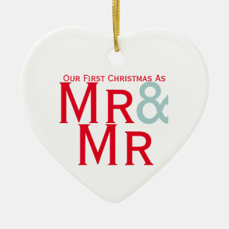 Unsere ersten Weihnachten als Herr und Herr Gay Th Keramik Ornament