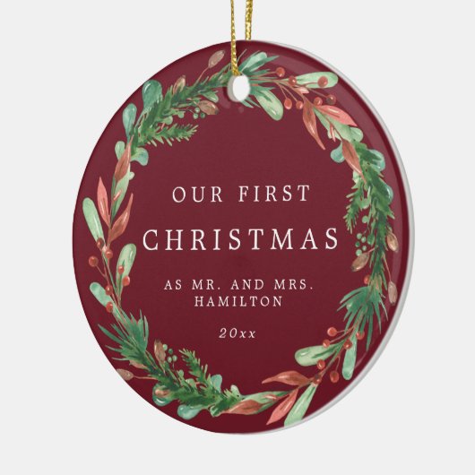 Unsere ersten Weihnachten als Keramik von Herrn Wr Keramik Ornament (Links)