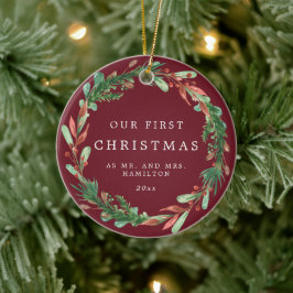 Unsere ersten Weihnachten als Keramik von Herrn Wr Ornament