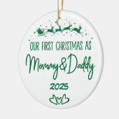 Unsere ersten Weihnachten als Mama und Papa Keramik Ornament (Links)