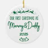 Unsere ersten Weihnachten als Mama und Papa Keramik Ornament (Hinten)