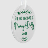 Unsere ersten Weihnachten als Mama und Papa Ornament (Vorderseite)