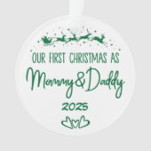 Unsere ersten Weihnachten als Mama und Papa Ornament (Vorderseite)