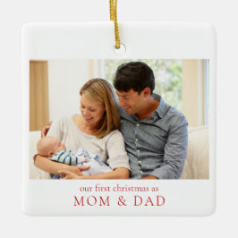 Unsere ersten Weihnachten als Mama und Vater Baby  Keramikornament