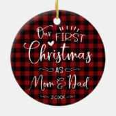 Unsere ersten Weihnachten als Mama und Vater Bauer Keramik Ornament (Hinten)