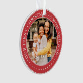 Unsere ersten Weihnachten als Mama und Vater einfa Ornament (Vorderseite)