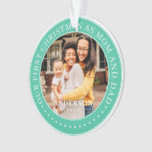 Unsere ersten Weihnachten als Mama und Vater einfa Ornament (Vorderseite)