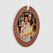 Unsere ersten Weihnachten als Mama und Vater einfa Ornament (Vorderseite)