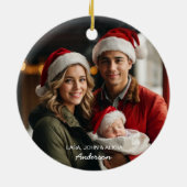 Unsere ersten Weihnachten als Mama und Vater Foto Keramik Ornament (Hinten)