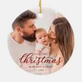 Unsere ersten Weihnachten als Mama und Vater Foto Keramik Ornament (Hinten)